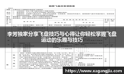 李芳独家分享飞盘技巧与心得让你轻松掌握飞盘运动的乐趣与技巧