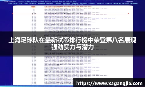 上海足球队在最新状态排行榜中荣登第八名展现强劲实力与潜力