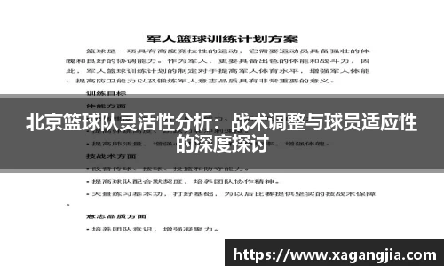 北京篮球队灵活性分析：战术调整与球员适应性的深度探讨
