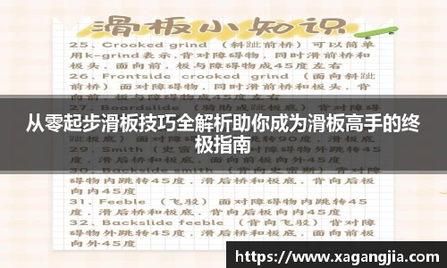 从零起步滑板技巧全解析助你成为滑板高手的终极指南